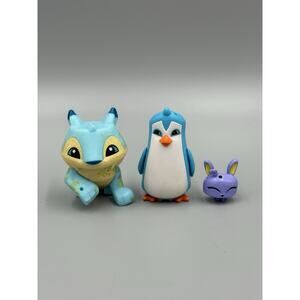 Animal Jam Figures Lot Includes Lucky Lynx, Sir Penguin, Purple Bunny